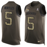 Men's Jacksonville Jaguars #5 Blake Bortles Green Salute to Service Hot Pressing Player Name & Number Nike NFL Tank Top Jersey