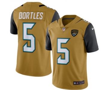 Men's Jacksonville Jaguars #5 Blake Bortles Nike Gold Color Rush Limited Jersey