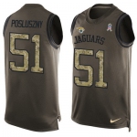 Men's Jacksonville Jaguars #51 Paul Posluszny Green Salute to Service Hot Pressing Player Name & Number Nike NFL Tank Top Jersey