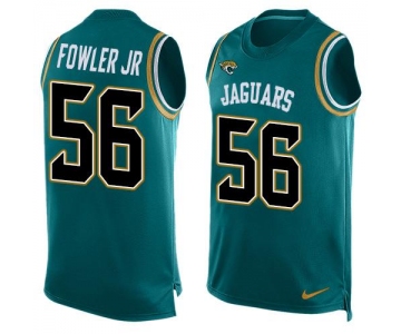 Men's Jacksonville Jaguars #56 Dante Fowler Jr Teal Green Hot Pressing Player Name & Number Nike NFL Tank Top Jersey