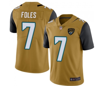 Men's Jacksonville Jaguars #7 Nick Foles Gold Stitched Football Limited Rush Jersey