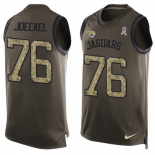 Men's Jacksonville Jaguars #76 Luke Joeckel Green Salute to Service Hot Pressing Player Name & Number Nike NFL Tank Top Jersey