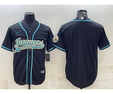 Men's Jacksonville Jaguars Blank Black With Patch Cool Base Stitched Baseball Jersey