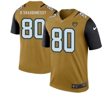 Nike #80 James O'Shaughnessy Jacksonville Jaguars Men's Legend Gold Color Rush Bold Jersey