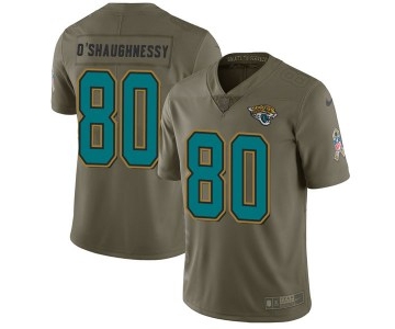 Nike #80 James O'Shaughnessy Jacksonville Jaguars Men's Limited Green 2017 Salute to Service Jersey