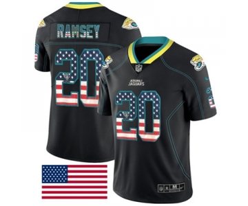 Nike Jacksonville Jaguars #20 Jalen Ramsey Black Men's Stitched NFL Limited Rush USA Flag Jersey