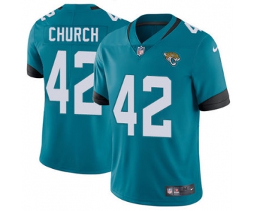 Nike Jacksonville Jaguars #42 Barry Church Teal Green Team Color Men's Stitched NFL Vapor Untouchable Limited Jersey