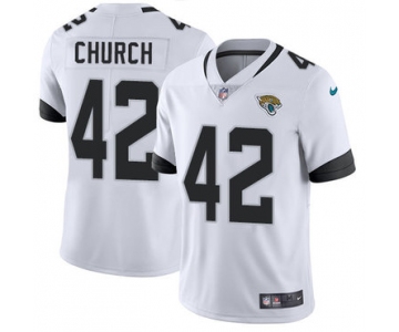 Nike Jacksonville Jaguars #42 Barry Church White Men's Stitched NFL Vapor Untouchable Limited Jersey