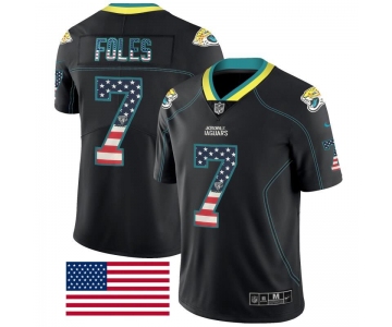 Nike Jacksonville Jaguars 7 Nick Foles Black USA Flag Fashion Limited Jersey