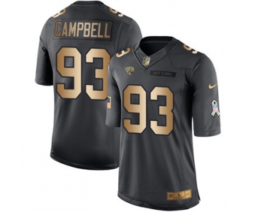 Nike Jacksonville  Jaguars #93 Calais Campbell Black Men's Stitched NFL Limited Gold Salute To Service Jersey