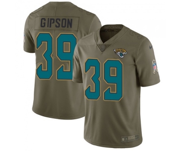 Nike Jaguars #39 Tashaun Gipson Olive Men's Stitched NFL Limited 2017 Salute To Service Jersey