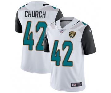 Nike Jaguars #42 Barry Church White Men's Stitched NFL Vapor Untouchable Limited Jersey