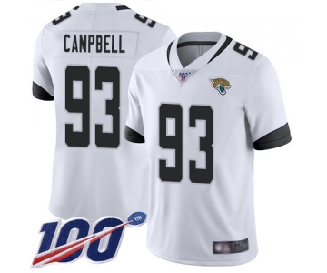 Nike Jaguars #93 Calais Campbell White Men's Stitched NFL 100th Season Vapor Limited Jersey
