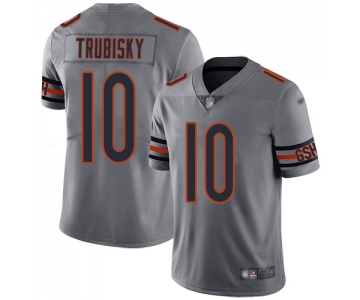 Bears #10 Mitchell Trubisky Silver Men's Stitched Football Limited Inverted Legend Jersey