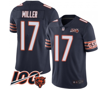 Bears #17 Anthony Miller Navy Blue Team Color Men's Stitched Football 100th Season Vapor Limited Jersey