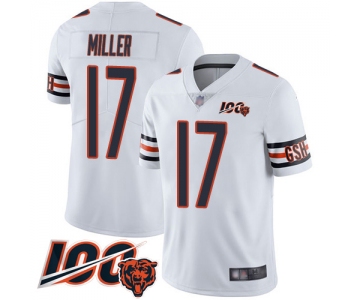 Bears #17 Anthony Miller White Men's Stitched Football 100th Season Vapor Limited Jersey