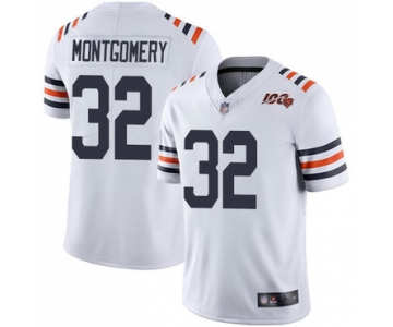 Bears #32 David Montgomery White Alternate Men's Stitched Football Vapor Untouchable Limited 100th Season Jersey