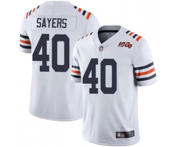 Bears #40 Gale Sayers White Alternate Men's Stitched Football Vapor Untouchable Limited 100th Season Jersey