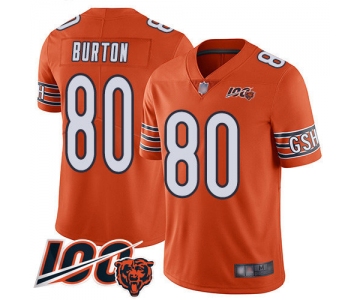 Bears #80 Trey Burton Orange Men's Stitched Football Limited Rush 100th Season Jersey