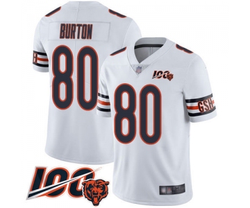 Bears #80 Trey Burton White Men's Stitched Football 100th Season Vapor Limited Jersey