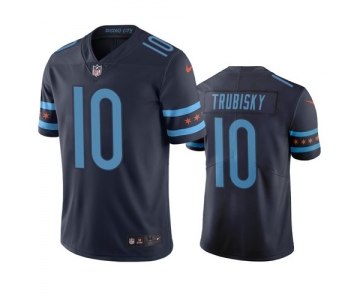 Chicago Bears #10 Mitchell Trubisky Navy Vapor Limited City Edition NFL Jersey