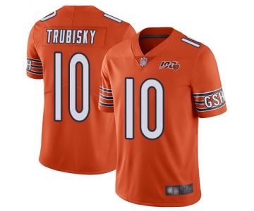 Chicago Bears #10 Mitchell Trubisky Orange Men's Stitched Football Limited Rush 100th Season Jersey