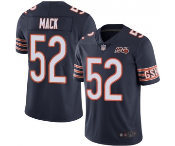 Chicago Bears #52 Khalil Mack Navy Blue Team Color Men's Stitched Football 100th Season Vapor Limited Jersey