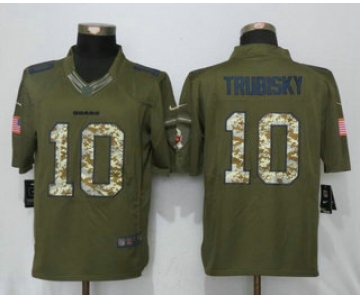 Men's Chicago Bears #10 Mitchell Trubisky Green Salute To Service Stitched NFL Nike Limited Jersey