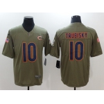 Men's Chicago Bears #10 Mitchell Trubisky Olive 2017 Salute To Service Stitched NFL Nike Limited Jersey