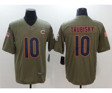 Men's Chicago Bears #10 Mitchell Trubisky Olive 2017 Salute To Service Stitched NFL Nike Limited Jersey