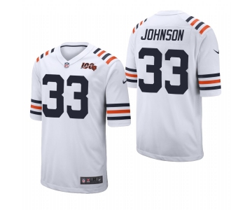 Men's Chicago Bears #33 Jaylon Johnson White Classic Jersey 2020 NFL Draft