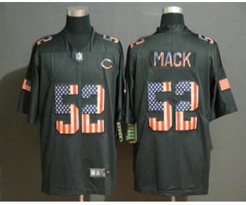 Men's Chicago Bears #52 Khalil Mack 2019 Black Salute To Service USA Flag Fashion Limited Jersey