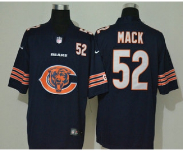 Men's Chicago Bears #52 Khalil Mack Navy Blue 2020 Big Logo Number Vapor Untouchable Stitched NFL Nike Fashion Limited Jersey