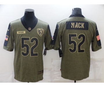 Men's Chicago Bears #52 Khalil Mack Nike Olive 2021 Salute To Service Limited Player Jersey