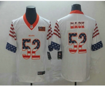 Men's Chicago Bears #52 Khalil Mack White Independence Day Stars Stripes Jersey