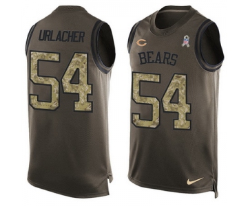 Men's Chicago Bears #54 Brian Urlacher Green Salute to Service Hot Pressing Player Name & Number Nike NFL Tank Top Jersey