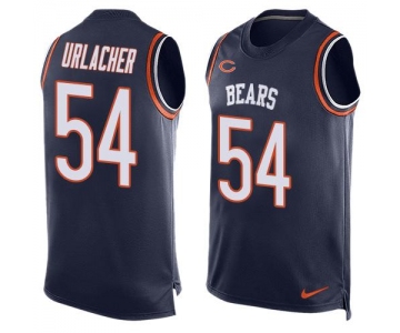 Men's Chicago Bears #54 Brian Urlacher Navy Blue Hot Pressing Player Name & Number Nike NFL Tank Top Jersey