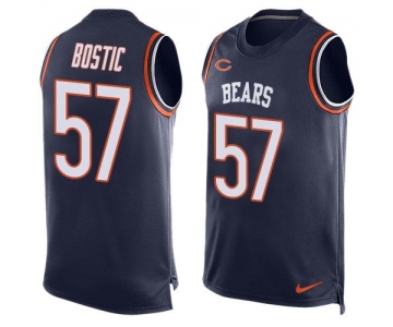Men's Chicago Bears #57 Jon Bostic Navy Blue Hot Pressing Player Name & Number Nike NFL Tank Top Jersey