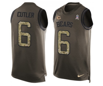 Men's Chicago Bears #6 Jay Cutler Green Salute to Service Hot Pressing Player Name & Number Nike NFL Tank Top Jersey