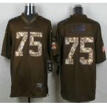 Men's Chicago Bears #75 Kyle Long Green Salute to Service 2015 NFL Nike Limited Jersey