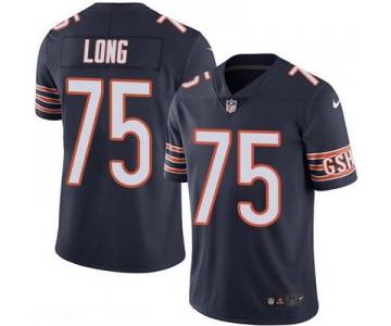 Men's Chicago Bears #75 Kyle Long Navy Blue 2016 Color Rush Stitched NFL Nike Limited Jersey