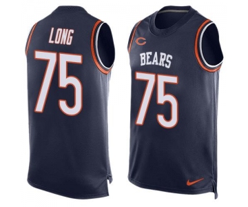 Men's Chicago Bears #75 Kyle Long Navy Blue Hot Pressing Player Name & Number Nike NFL Tank Top Jersey