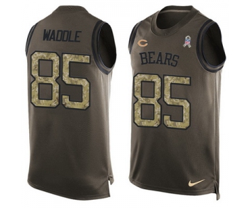 Men's Chicago Bears #85 Tom Waddle Green Salute to Service Hot Pressing Player Name & Number Nike NFL Tank Top Jersey
