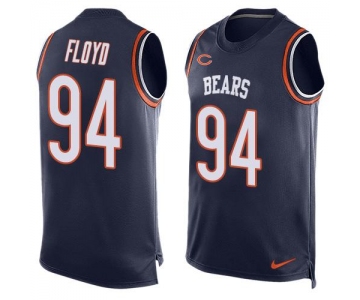 Men's Chicago Bears #94 Leonard Floyd Navy Blue Hot Pressing Player Name & Number Nike NFL Tank Top Jersey