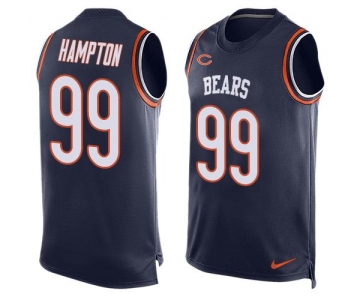 Men's Chicago Bears #99 Dan Hampton Navy Blue Hot Pressing Player Name & Number Nike NFL Tank Top Jersey