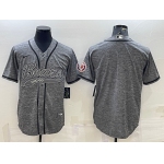 Men's Chicago Bears Blank Grey With Patch Cool Base Stitched Baseball Jersey