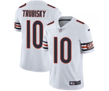 Men's Nike Chicago Bears #10 Mitchell Trubisky White Stitched NFL Vapor Untouchable Limited Jersey