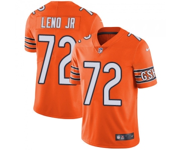 Men's Nike Chicago Bears #72 Charles Leno Jr Orange Stitched Football Limited Rush Jersey