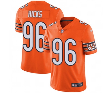 Men's Nike Chicago Bears #96 Akiem Hicks Orange Stitched NFL Limited Rush Jersey