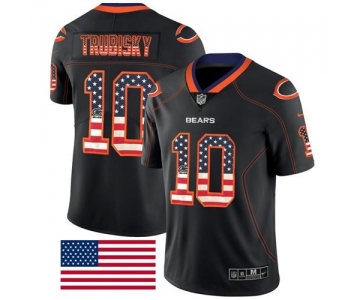 Nike Bears #10 Mitchell Trubisky Black Men's Stitched NFL Limited Rush USA Flag Jersey